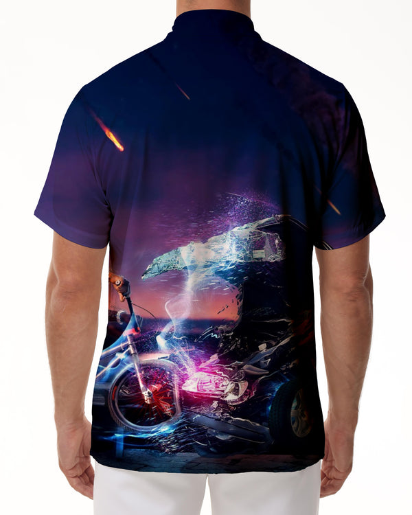 
Fantasy Stimulating 3D Digital Printing Short Sleeve Shirt Men's Casual Street Trend Harajuku Shirt Loose
                