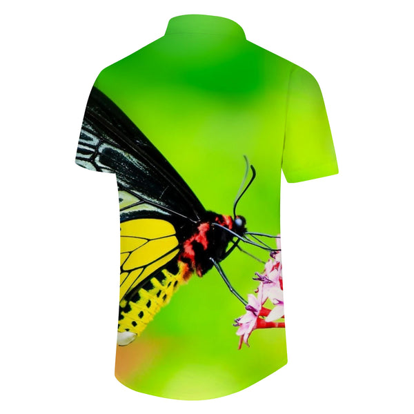 
Fashion Summer Hawaiian Beach Tops Men's Casual Short Sleeve Shirt Breathable and Comfortable Spring Floral Butterfly
                