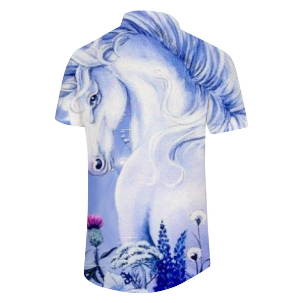 
Personality Fashion Unicorn Digital Printing Casual Men's Hawaiian Shirt Daily Button Lapel Top Summer
                