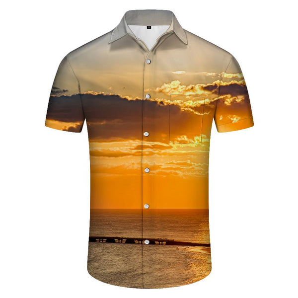 
Unisex Beach Style Men's Hawaiian Shirt Casual Loose Comfortable Breathable Short Sleeve Fashion Shirt Sunset
                