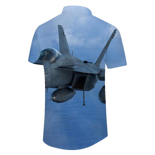 
Navy Blue Warrior Series Printed Short Sleeve Shirt Men's Loose Casual Everyday Street Top Hawaiian Beachwear Blue
                
