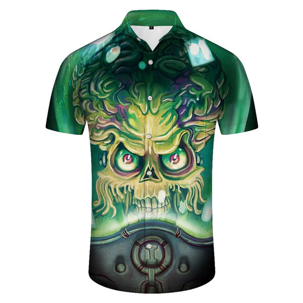 
Flower Skull Mens Cuban Shirt Short Sleeve Button Down Hawaiian Shirts Summer Casual Beach Shirts Dress Shirts
                
