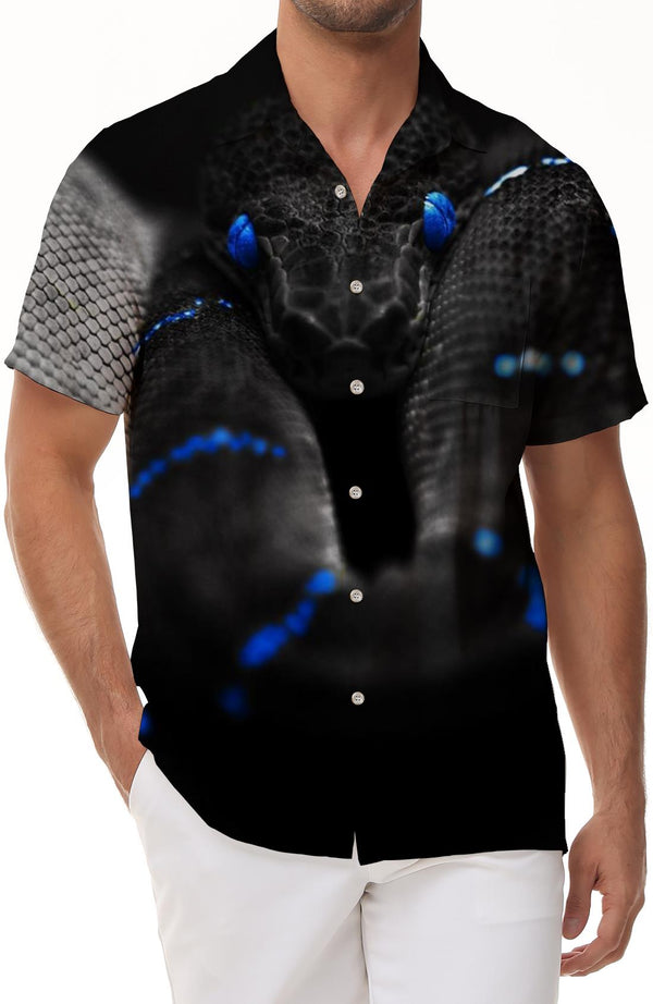 Venomous snake print sports casual comfortable breathable summer tops fashionable men's short-sleeved shirt 3D printing