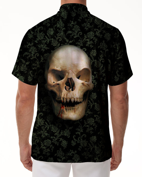 
Street Fashion Men's Skull Shirt Men's Tops Gothic Short Sleeve Retro Fashion Button Shirt Men's
                