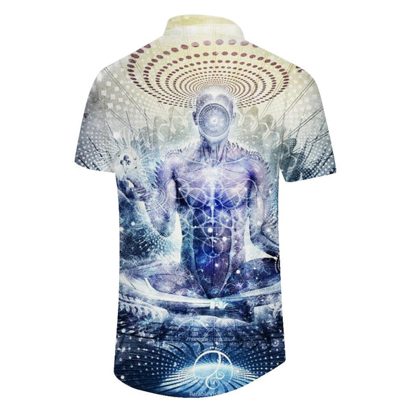 
Abstract line art casual loose men's short-sleeved shirt Hawaiian tropical four seasons short-sleeved shirt colorful
                