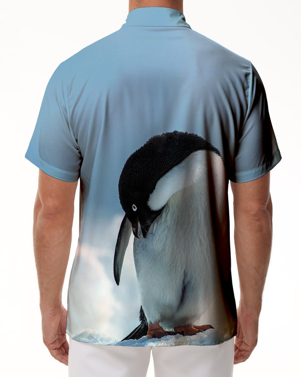 
Arctic Cute Penguin Short Sleeve Shirt Print Men's Short Sleeve Button-down Shirt Summer Retro Short Sleeve Button-down Shirt Beach Clothing
                