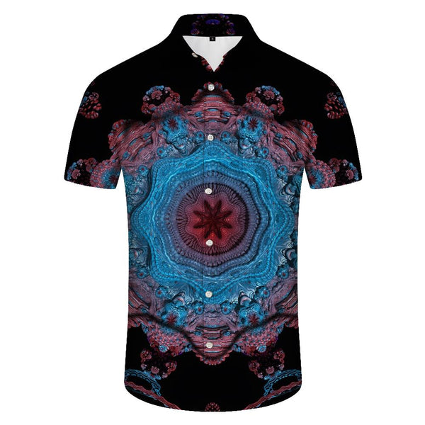 
Polyester embroidery print pattern casual shirt men's tropical rainforest fashion comfortable breathable Hawaiian short-sleeved shirt summer carnival
                