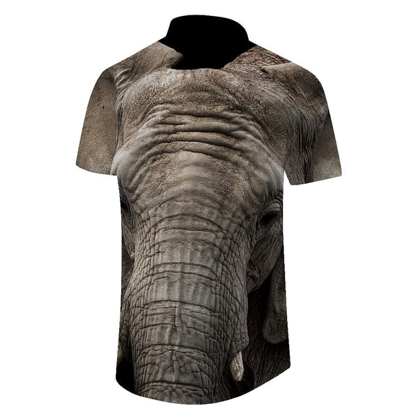
Wildlife Men's African Elephant Print Short Sleeve Button-Down Shirt Casual Hawaiian Button-Down Regular Fit
                