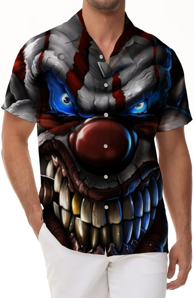 Big Dog Cool Fashion Short Sleeve Shirt 3D Printed Shirt Men's Button Lapel Vacation Shirt Short Sleeve Beach Top
