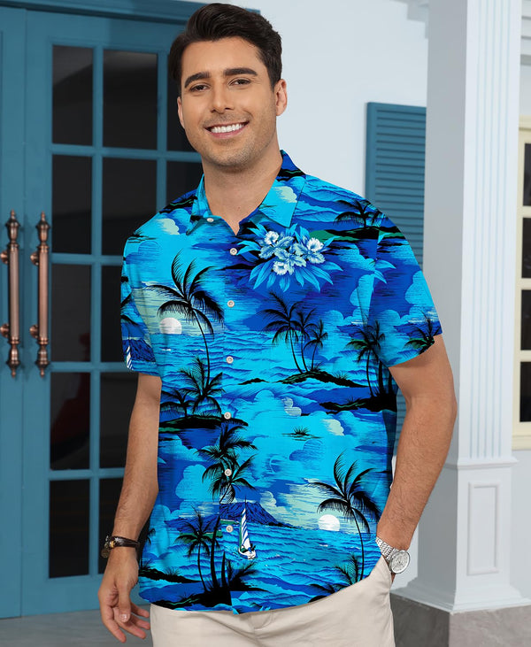 
Hawaiian Shit for Men Beach Summer Mens Buton Down Short Sleeve Shit Tropical Vacation Casual Clothes
                