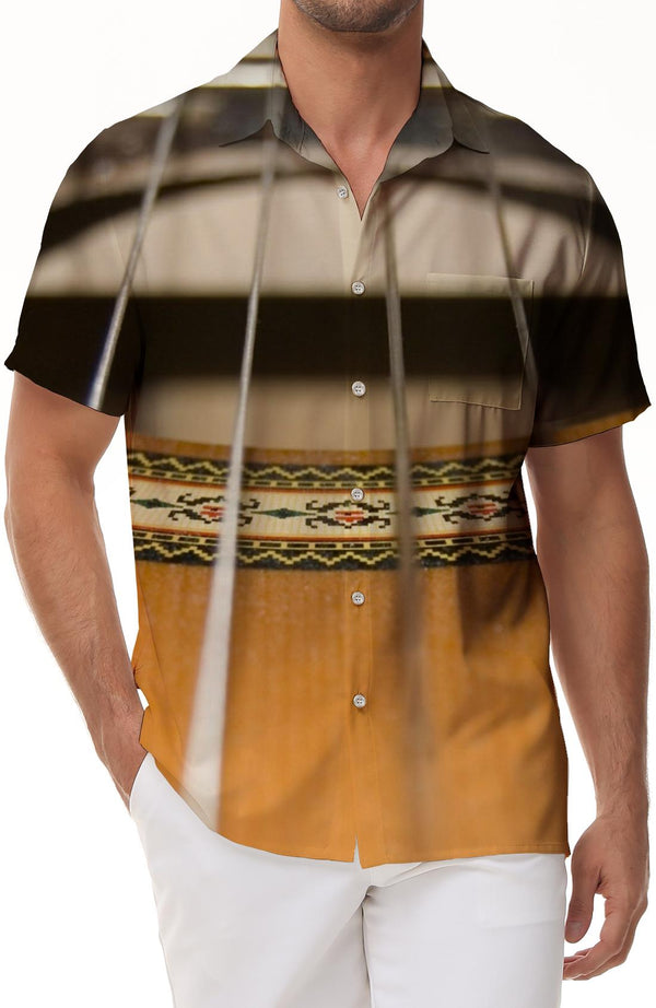 Guitar Retro Short Sleeve Shirt Size Fashion Hawaiian Short Sleeve Shirt Printed 3D Tropical Rainforest Daily Travel Short Sleeve Shirt Men's Casual