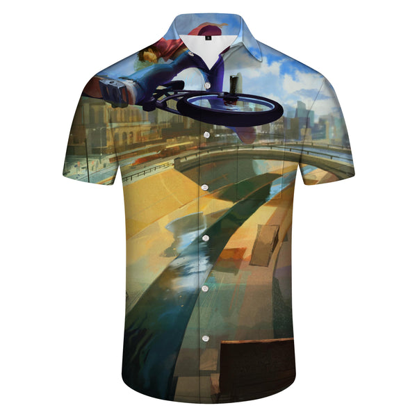 
Cycling Mens Hawaiian Shirt Summer Beach Tropical Short Sleeve Button Shirt Short Sleeve
                