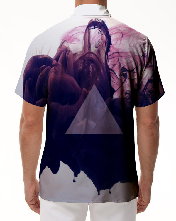 
Art Purple Triangle Tree Tropical Short Sleeve Button-Down Beach Shirt Mens Hawaiian Shirt Purple
                