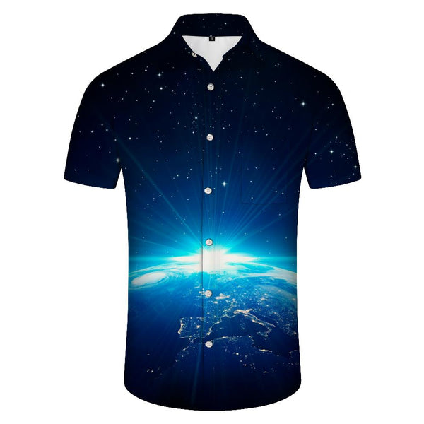 
Space Galaxy Hawaii 3d Printed Pattern Men's Button Shirt Casual Summer Galaxy Short Sleeve
                