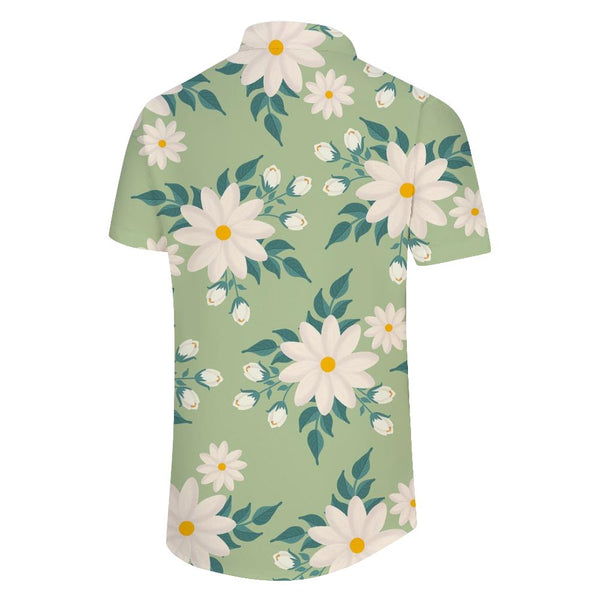 
Fashionable and comfortable beach seaside men's casual loose lapel Hawaiian floral pattern style short sleeve shirt
                