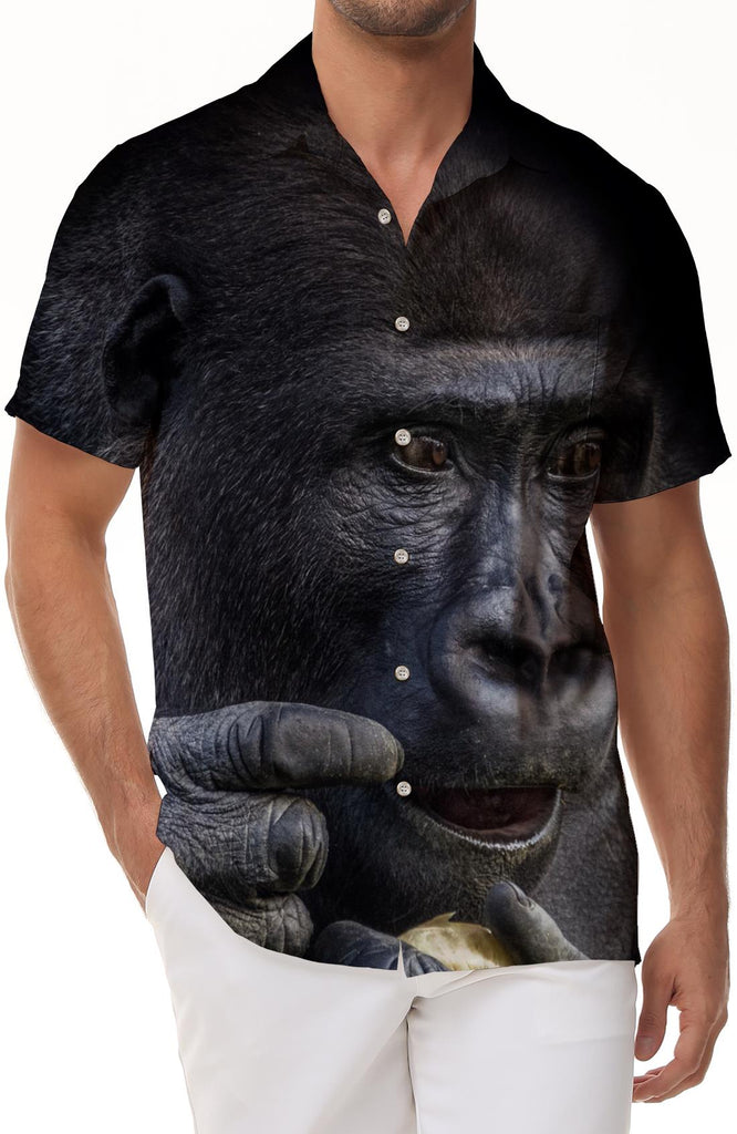Funny Monkey Men's 3D Printed Short Sleeve Fashion Trend Personality Shirt Hip Hop Harajuku Casual Summer Tops Street