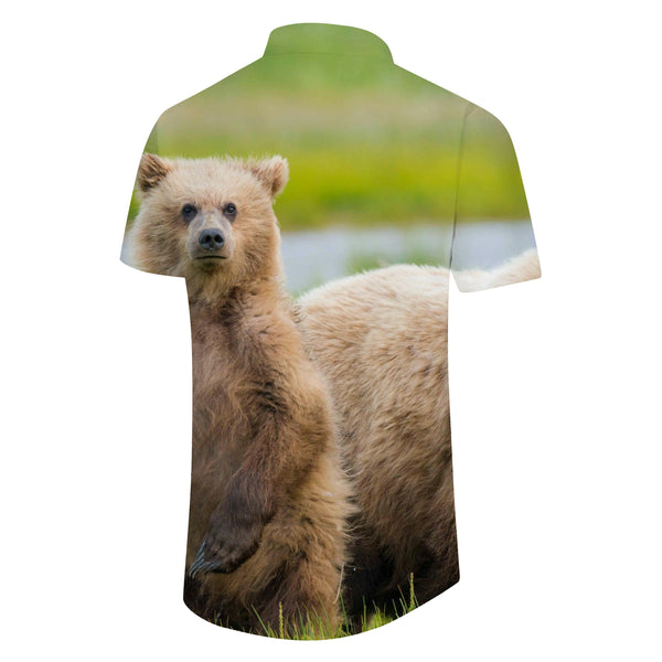 
Cute Animal Summer Shirt Men's Fashion Collar Shirt Casual Button Shirt Short Sleeve Holiday Beach Shirt
                