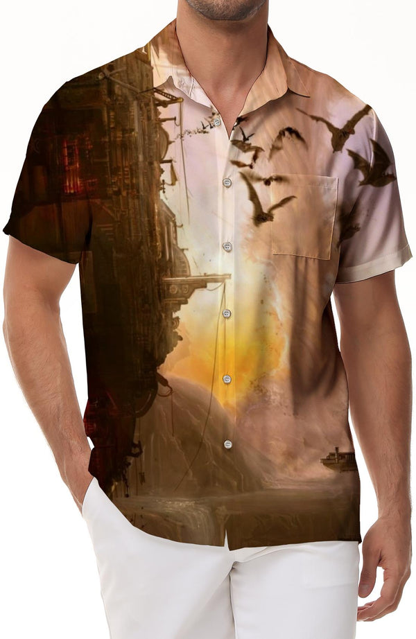 Fantasy Beautiful Movie Scenery Hawaiian Shirt Men's Summer Beach Casual Shirt Short Sleeve Button