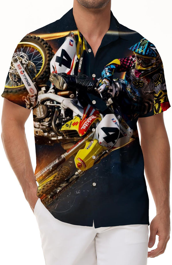 Street Japanese Anime Men's Printed Shirt Short Sleeve Hawaiian Shirt Breathable Beach Top Outdoor Fishing