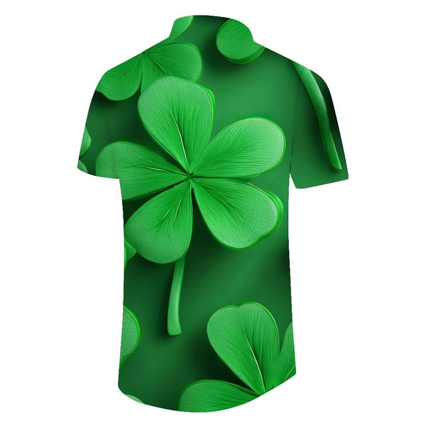 
Shamrock Print Casual Short Sleeve Hawaiian Shirt Button Down Green Fashion Short Sleeve Tropical Summer Tops Mens St. Patrick's Day Shirt
                
