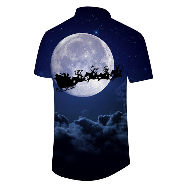 
Santa Claus Christmas men's print shirt casual daily travel summer lapel short sleeve
                