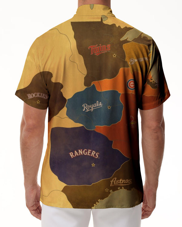 
Retro American map loose shirt short sleeve breathable Hawaiian lining shirt men's four seasons comfortable shirt short sleeve shirt casual daily travel holiday seaside tropical
                