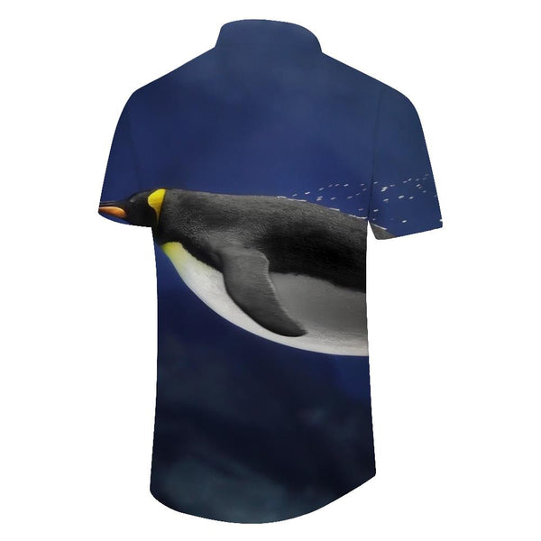 
Men's Hawaiian Shirt Cute Animal Penguin Beach Shirt Summer Button Shirt Short Sleeve Beach Navy Blue
                