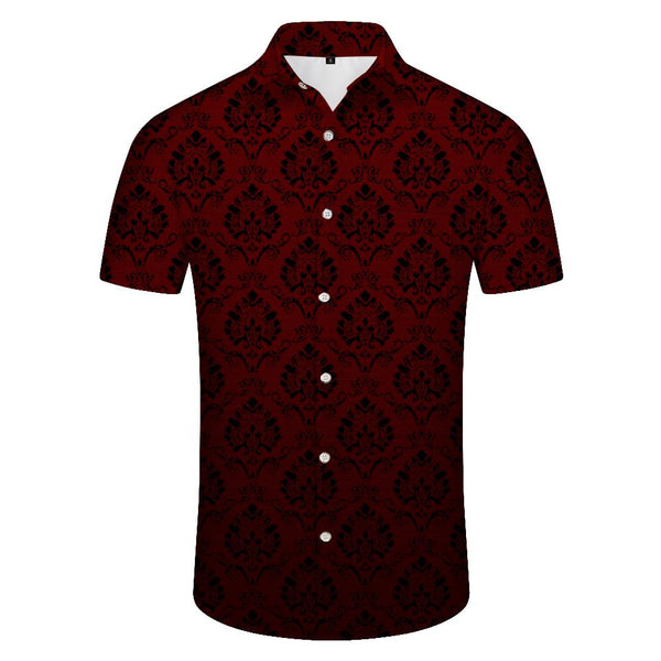 
Vintage Burgundy Men's Casual Loose Regular Fit Hawaiian Shirt Casual Short Sleeve Beach Shirt Party
                