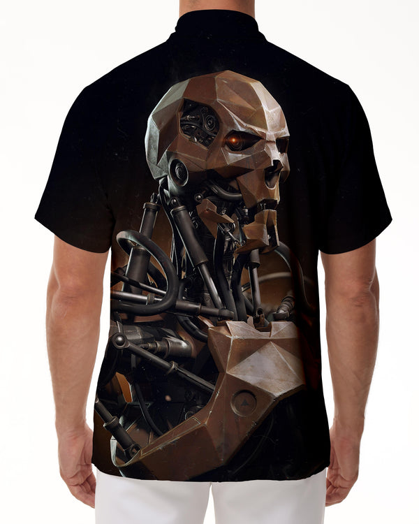 
Terminator Skeleton Robot Men's Hawaiian Shirt Fashion Button Beach Shirt Short Sleeve Summer Casual Shirt Loose Fit
                