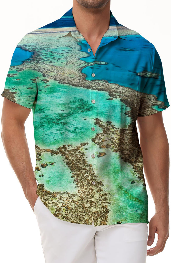 Classic Hawaiian Style Men's Fashion Shirt Four Seasons Casual Button Lapel Short Sleeve