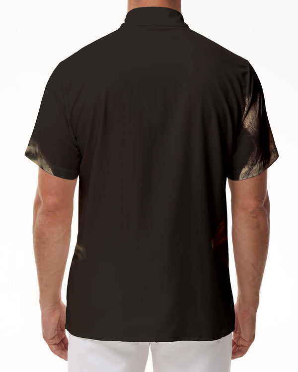 
Button-down short-sleeved men's shirts, button-down men's casual shirts, men's beach, summer vacation, Hawaii
                