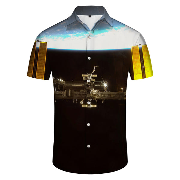 
Base Outer Space Men's Hawaiian Shirt Short Sleeve Button Shirt Tops Suitable for Casual Beach Vacation
                
