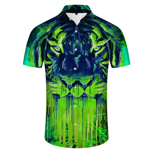 
Animal Tiger Hawaiian Men's Shirt 3D Printing Summer Casual Short Sleeve Loose Large Size Shirt Daily Street Top Party Sweatshirt
                