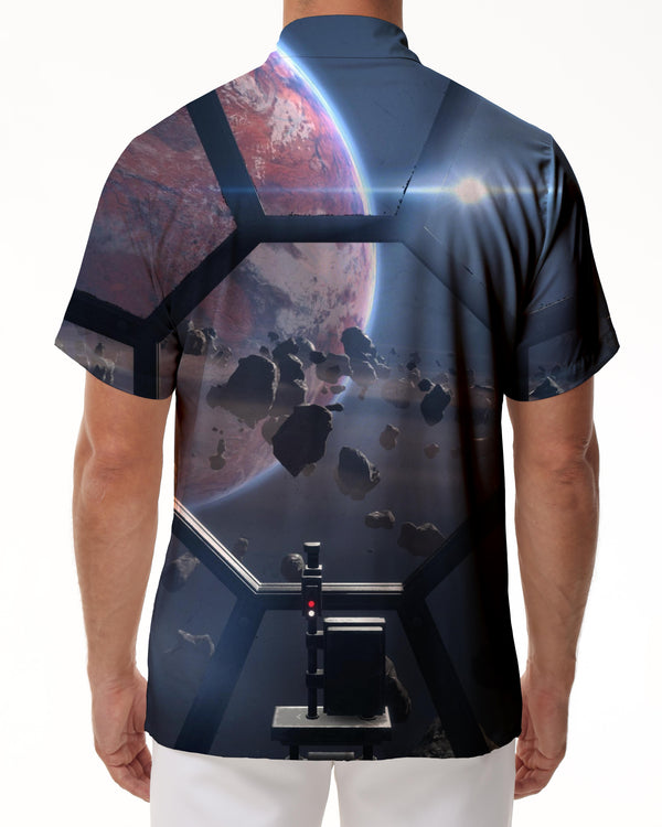 
Space Planet Hawaiian Shirt - Trendy Tropical Summer Outfit - Men's Vintage Beachwear
                