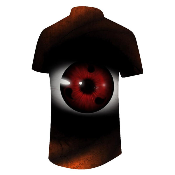 
Hell Demon Eyes Cool Shirt Short Sleeve Summer Casual Button Shirt Men's Hawaiian Short Sleeve Beach Shirt
                