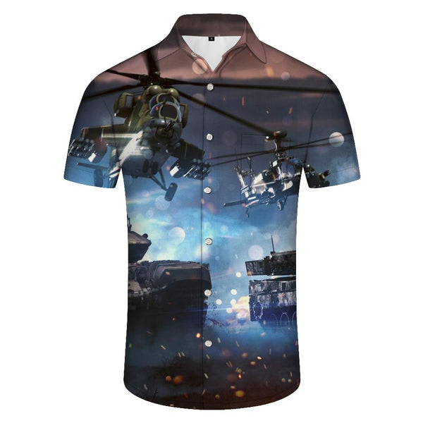 
Vintage Hawaiian Surf Shirt Mens Fashion Summer Short Beach Travel Classic Style
                