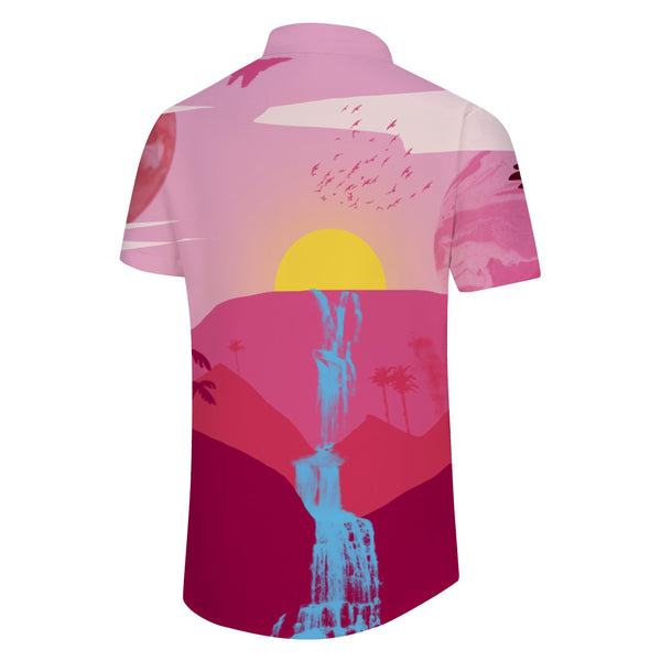 
Shirt personality summer breathable men's casual shirt mixed color coconut short sleeve casual fun Hawaiian men's button beach vacation short sleeve 3d print pattern
                