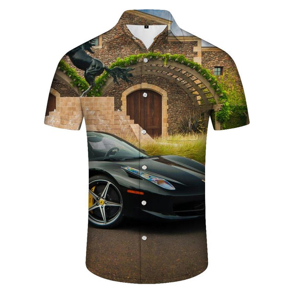 
Cool Fashion Sports Car Men's Casual Shirt Short Sleeve Button Lapel Shirt Printed Shirt Short Sleeve Top Hawaiian
                
