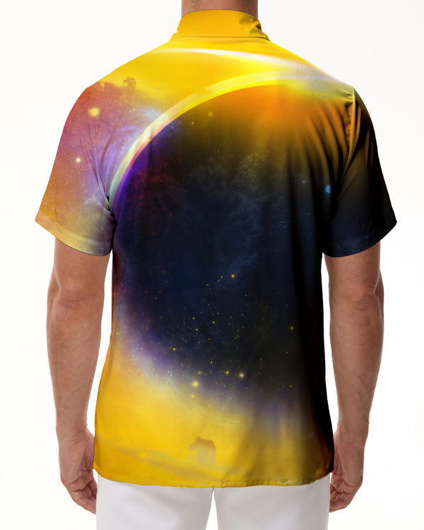 
Trendy Galaxy Outer Space Multicolor Men's Casual Button Shirt Short Sleeve Summer Beach Shirt
                