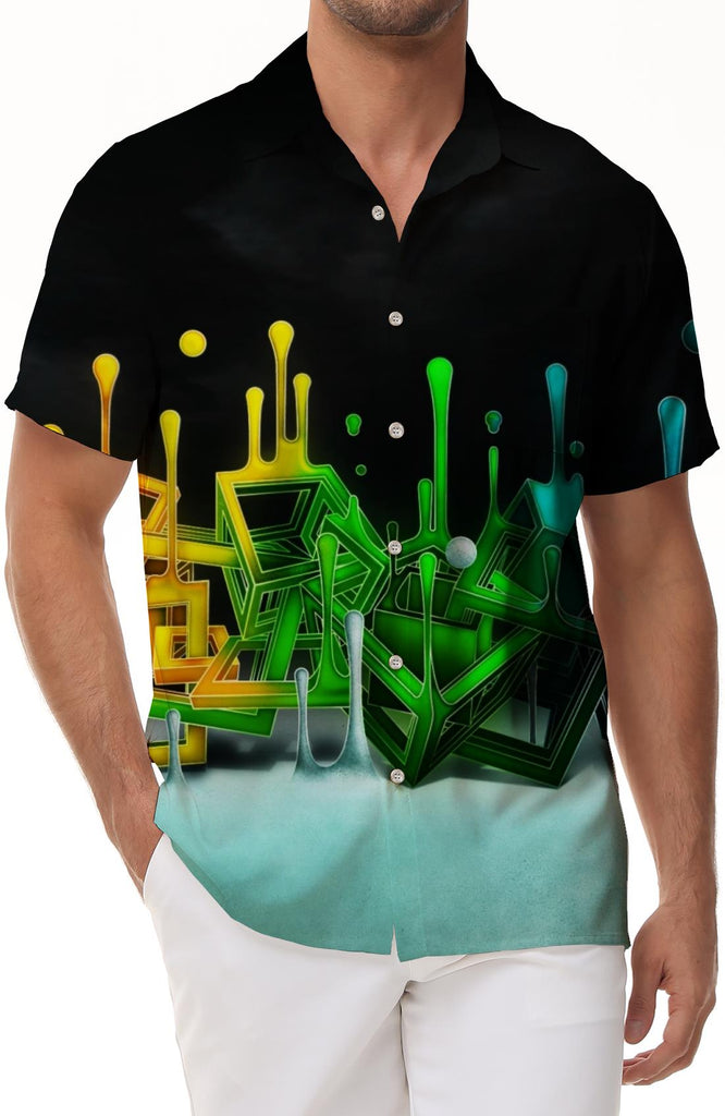Hawaiian Men's Shirt Unisex Summer Beach Casual Short Sleeve Button Printed Clothing Shirt