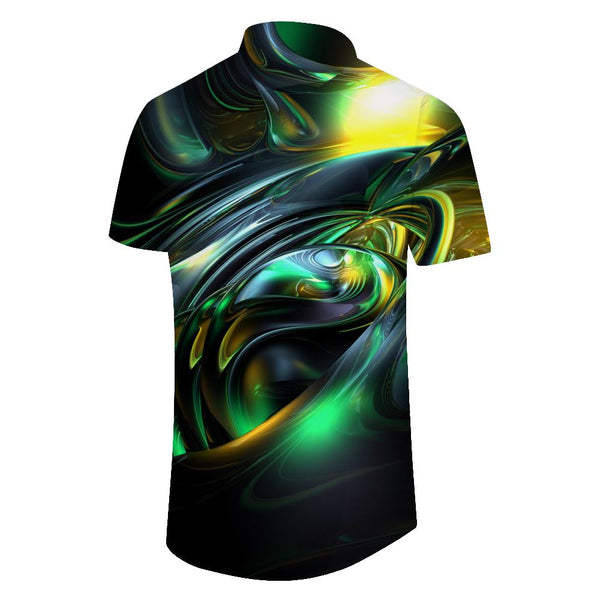 
Luminous splash neon men's loose daily comfortable street indoor short sleeve button down Hawaiian shirt 3d digital printing
                