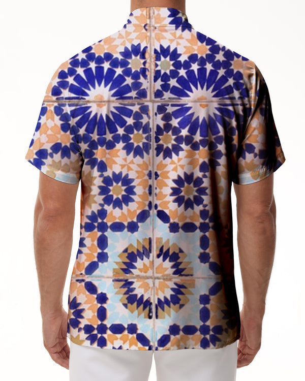 
Tropical Hawaii visual geometry fashion men's casual loose 3d digital printing summer short-sleeved shirt
                