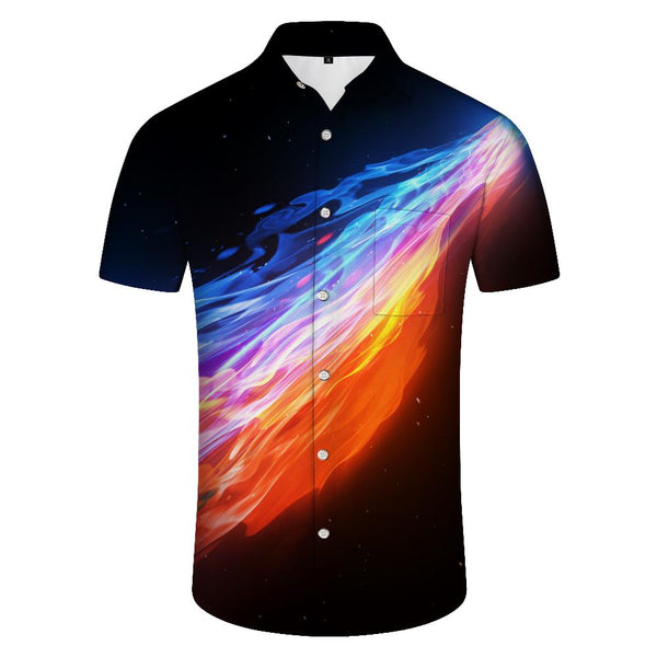 
Fire and Ice Flame Casual Button Shirt Pocket Short Sleeve Shirt Men's Short Sleeve Shirt Fashion Breathable Comfortable Polyester Short Sleeve Shirt Tops
                