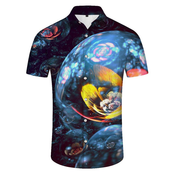 
Mixed Color Bubble Rose Men's Hawaiian Shirt Button Lapel Summer 3D Printed Short Sleeve Top Casual Shirt Beach
                