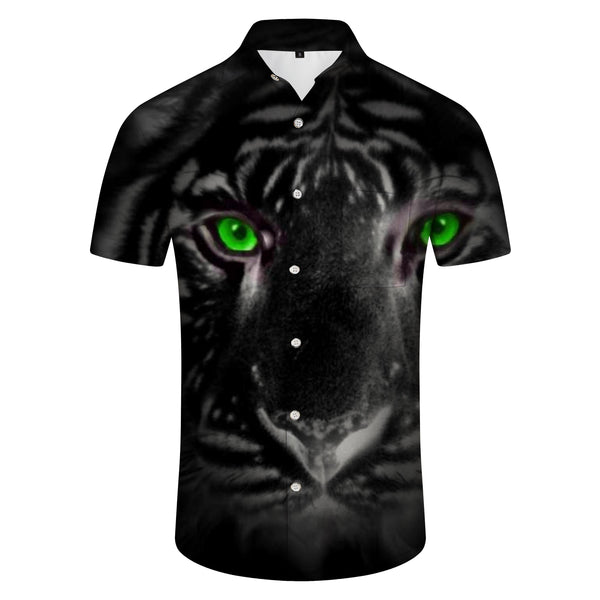 
3D Printed Men's Animal Lion Short Sleeve Shirt Button-Down Collar Vintage Bowling Shirt Hawaiian Casual Loose Beach Shirt
                