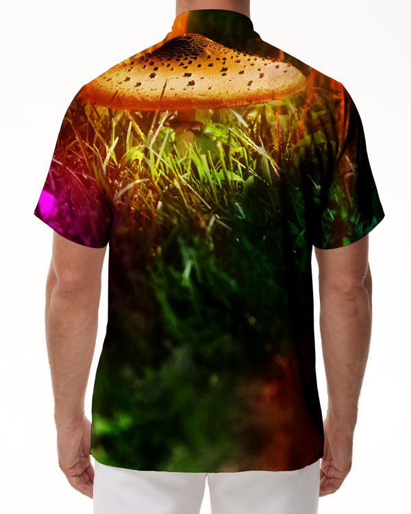 
Green Plant Men's Short Sleeve Four Seasons Summer Lapel Rainbow Colorful Beach Tropical Hawaiian Casual Wear
                
