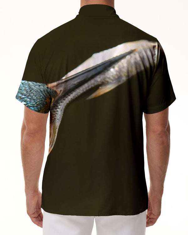 
Mens Short Sleeve Button Down Shirt Animal Hunting Food Print Shirt Work Shirt Tops For Office Travel
                