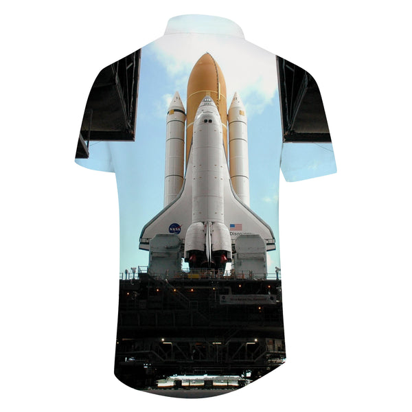 
Airplane American Launch Summer Casual Men's Shirt Button-Down Shirt Short Sleeve Tops Suitable for Beach Travel Office
                