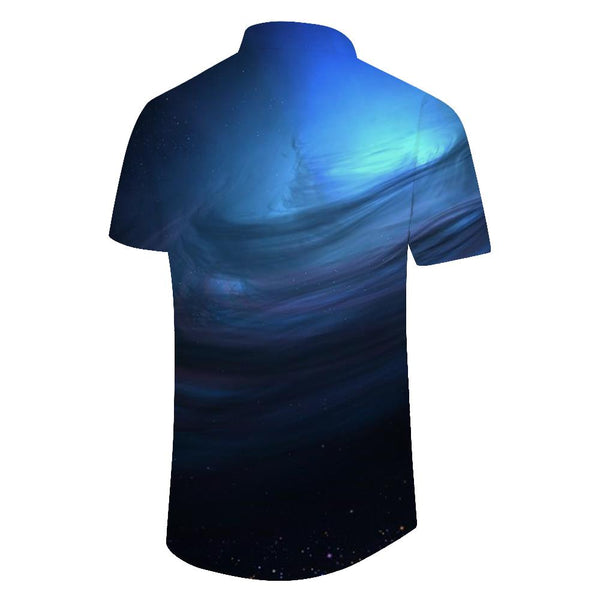 
Blue Star Ocean Hawaiian Button Print Beach Shirt Men's Casual Street Loose Clothes Summer Casual Comfort Shirt Lapel
                