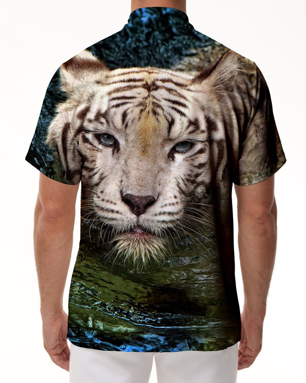 
Tiger cub shirt personalized men's daily casual short-sleeved shirt Hawaiian tropical beach vacation coast top
                